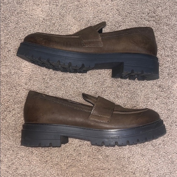 Miz Mooz Daria Loafer Chunky Platform Lug Sole Brown 41 - Picture 2 of 9